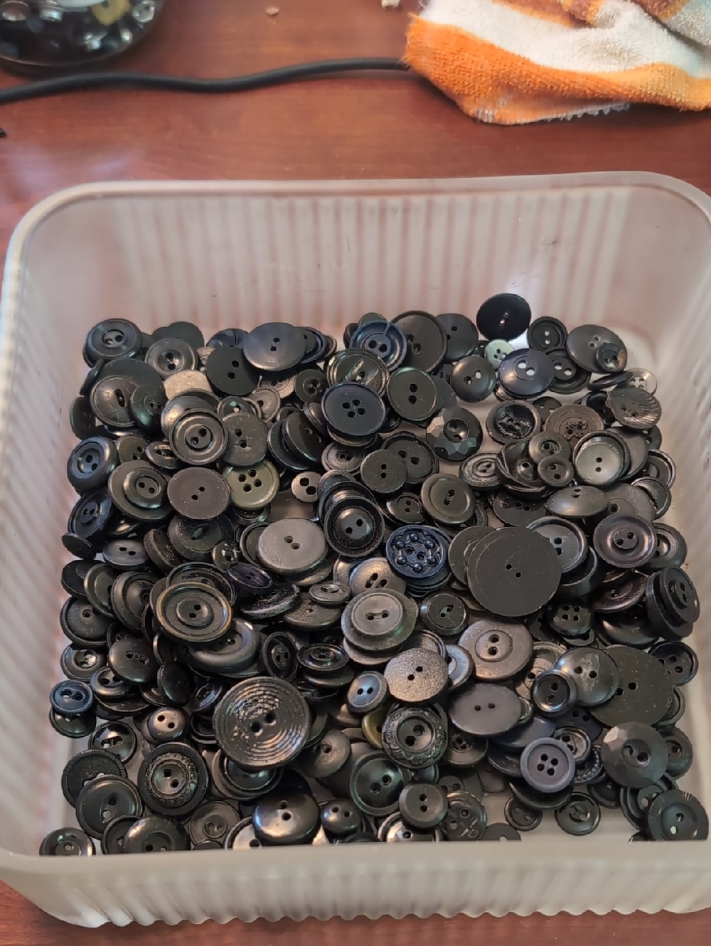 Vintage Mostly Black Plastic Button Lot